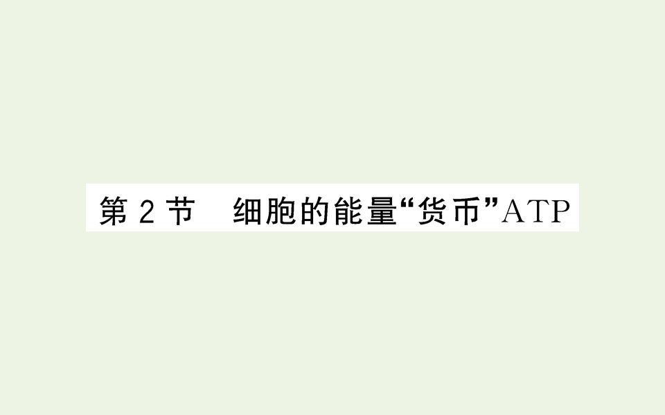 2021_2022学年新教材高中生物第5章细胞的能量供应和利用第2节细胞的能量“货币”ATP课件新人教版必修第一册