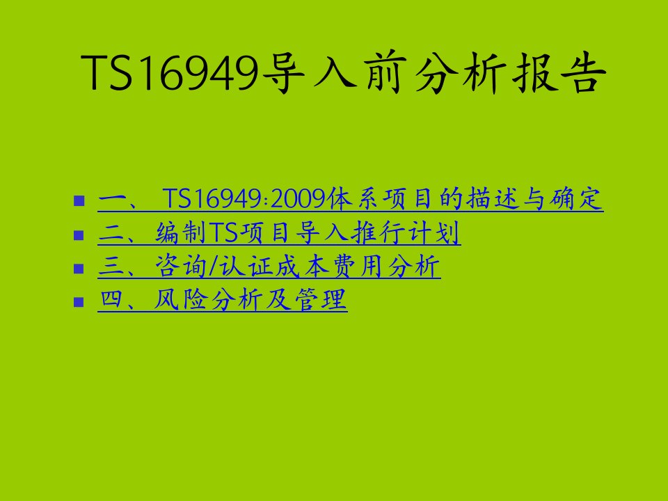 项目前期导入风险分析报告