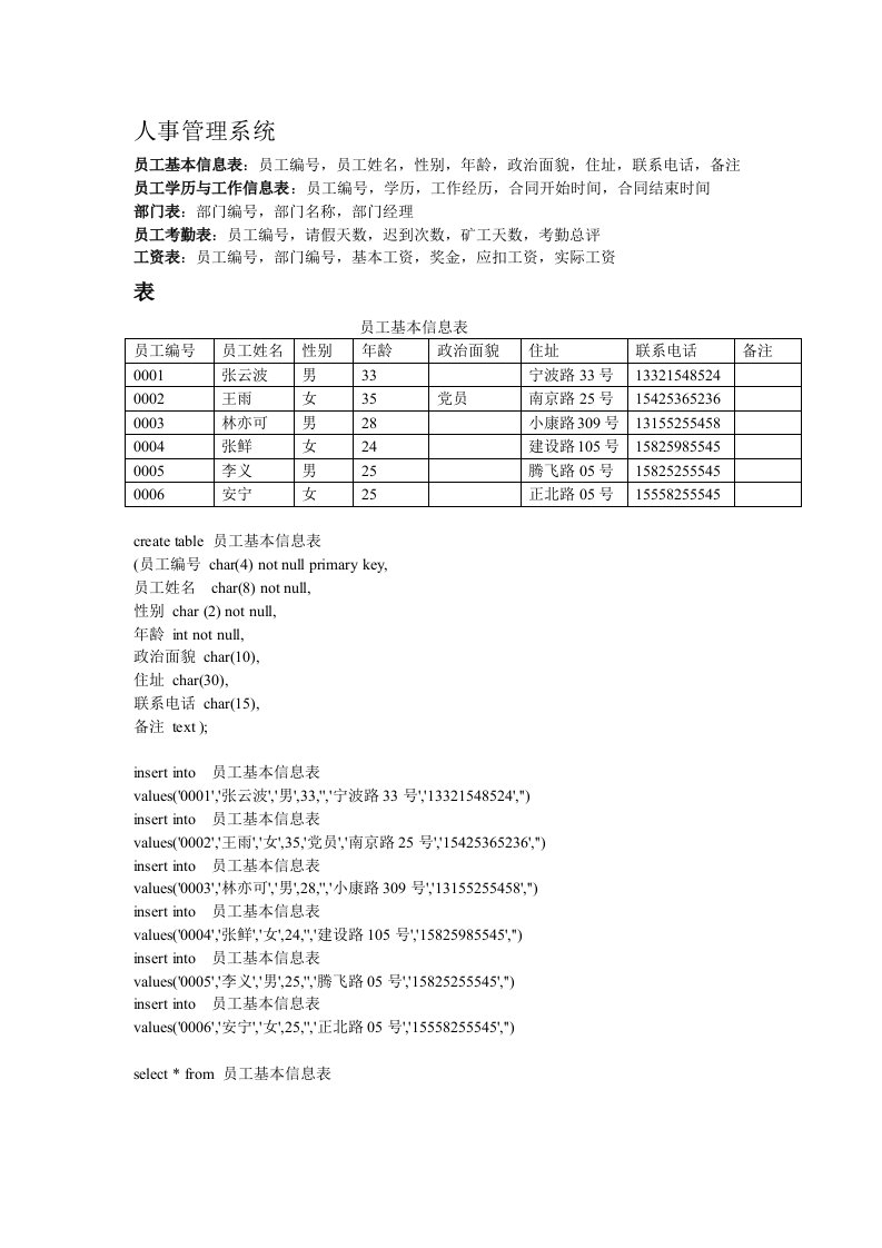 人事管理系统代码