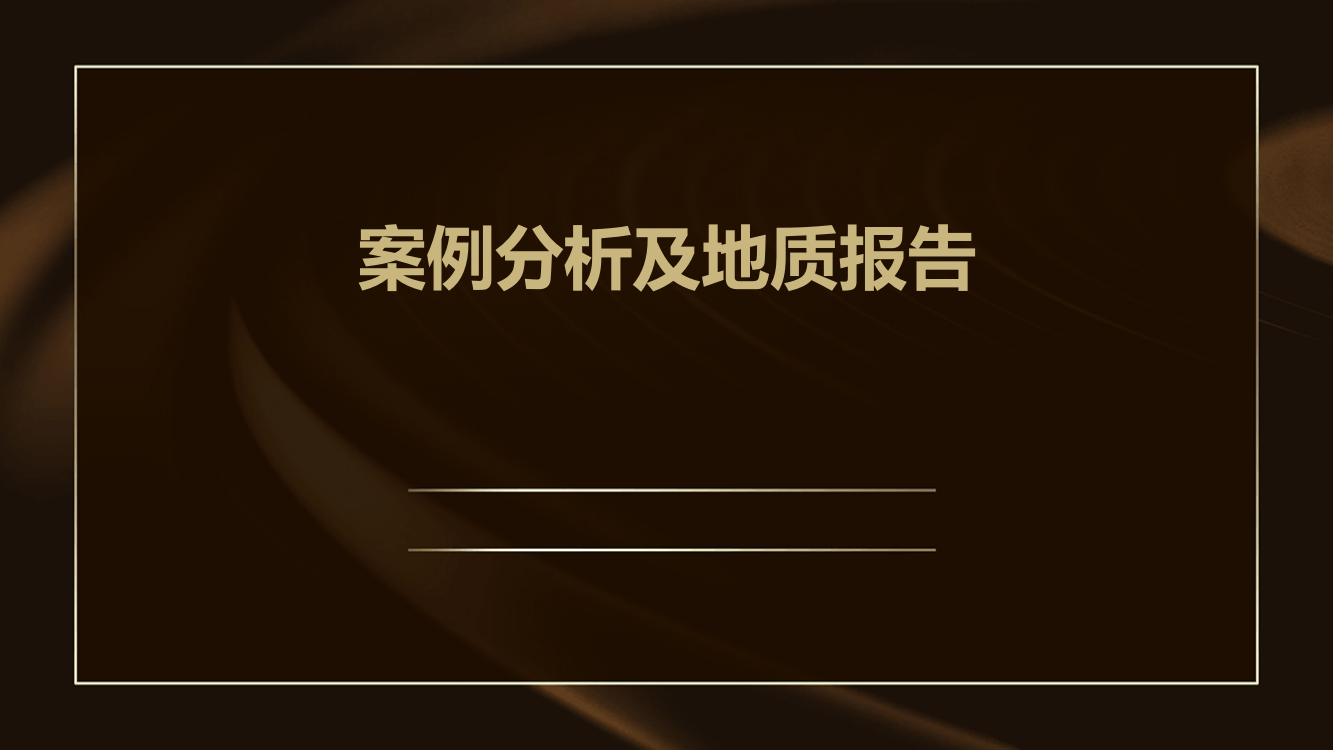 案例分析及地质报告