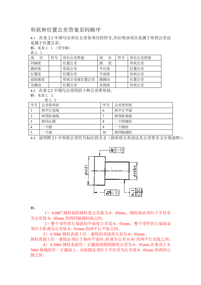 (完整版)形状和位置公差习题与答案