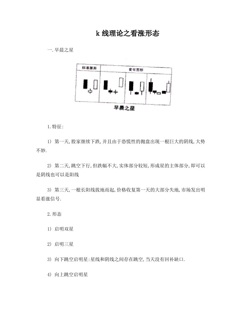 k线组合之上涨形态三十六计