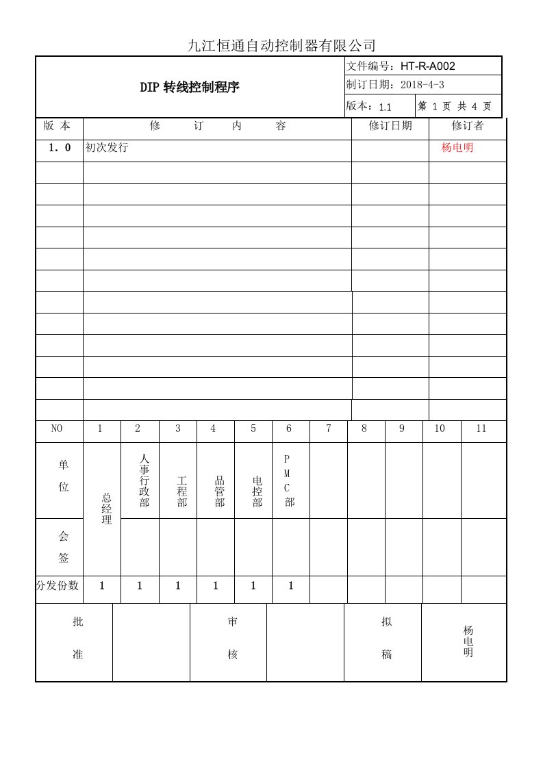 DIP转线控制程序