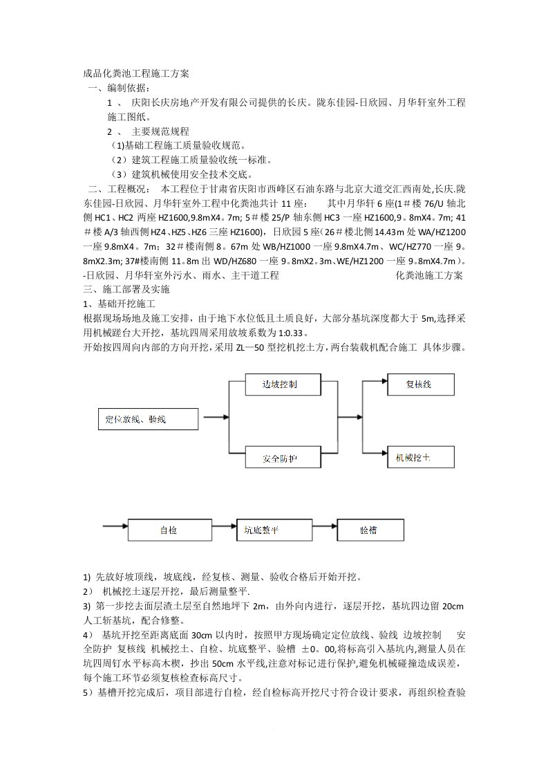 成品化粪池工程施工方案