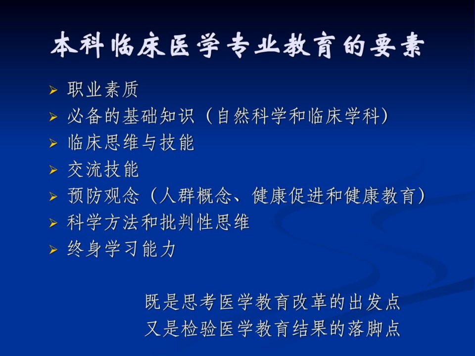 指南本科医学教导标准临床医学专业课件