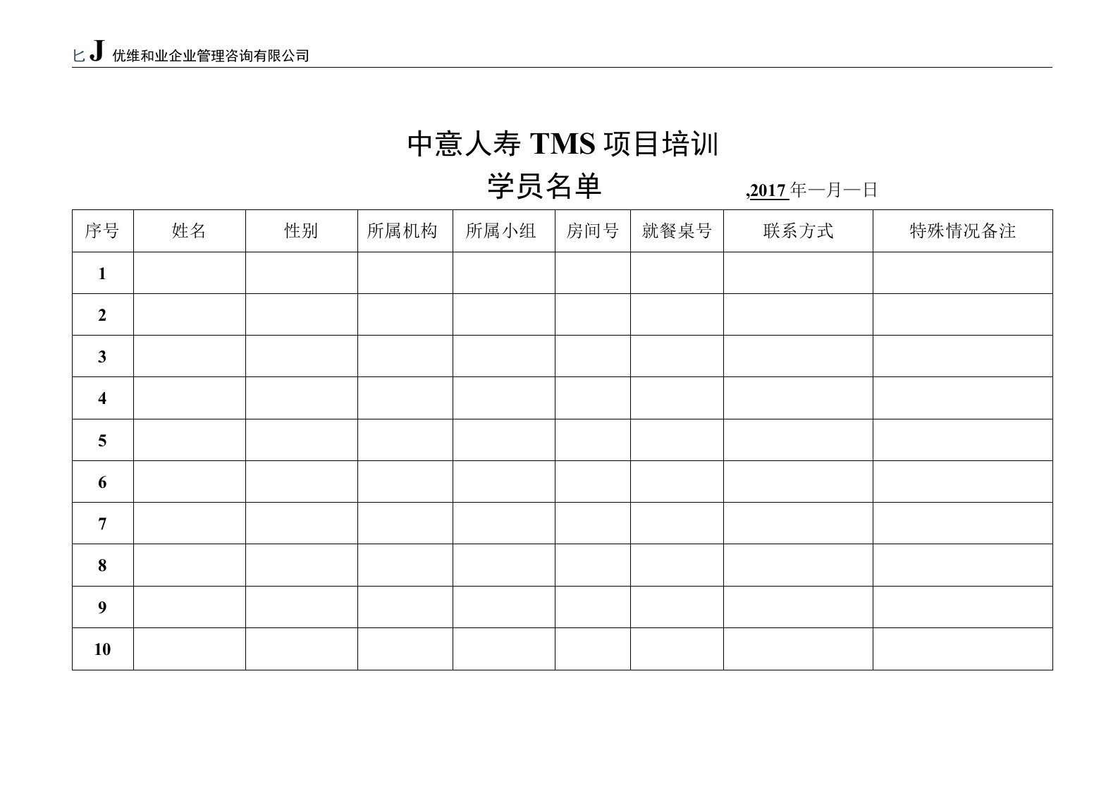 中意TMS项目学员名单