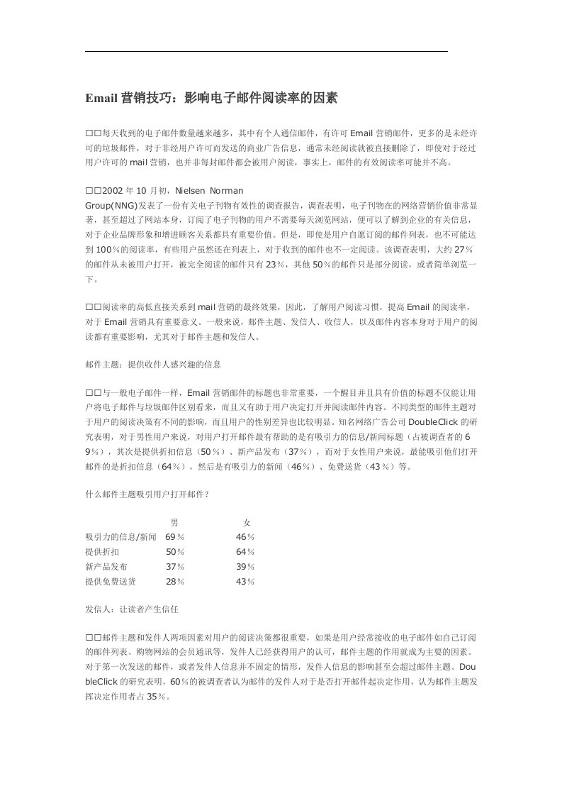 Email营销技巧：影响电子邮件阅读率的因素