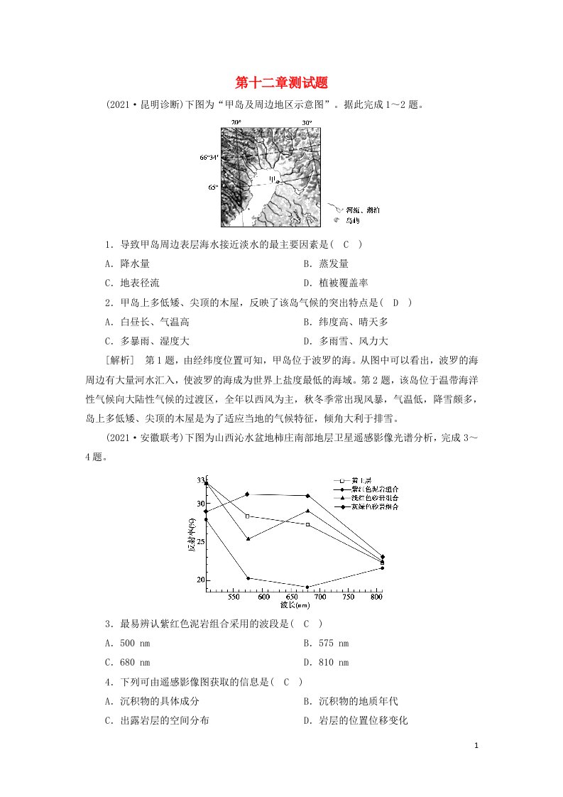 2022届高考地理一轮复习第12章地理环境与区域发展练习含解析新人教版2021052028