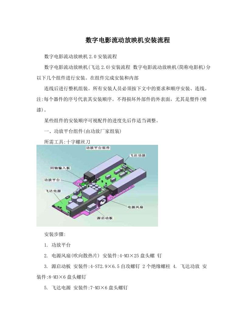 upcAAA数字电影流动放映机安装流程