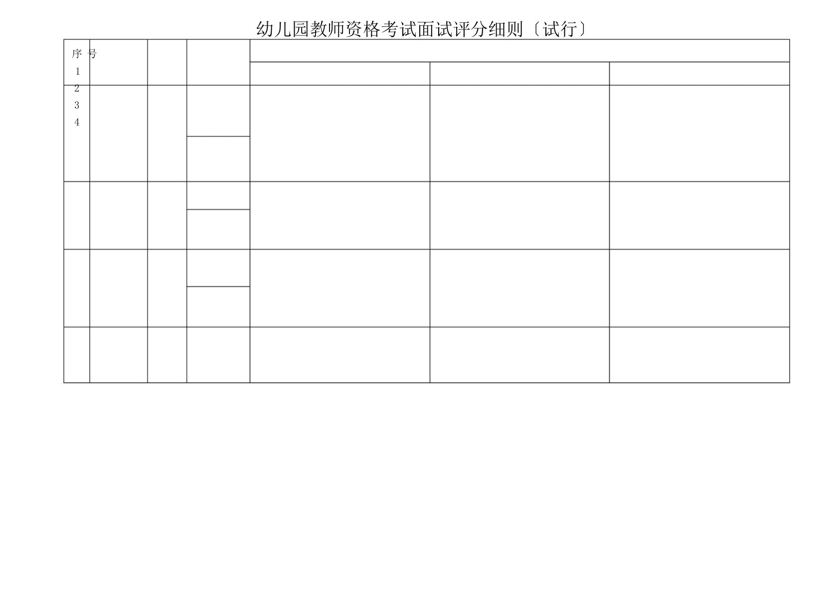 2024年中小学教师资格考试面试评分细则