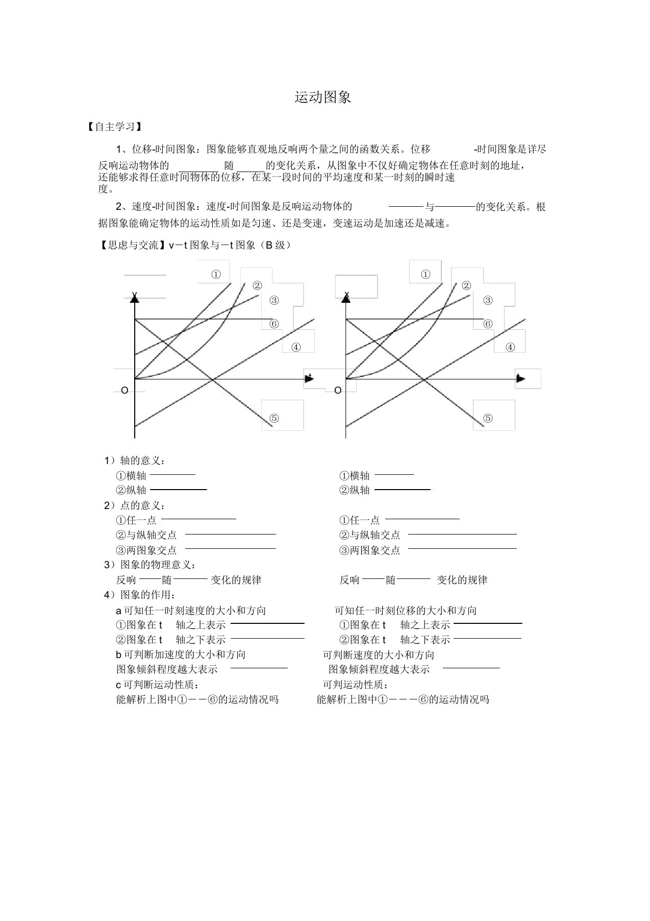 2022高考物理基础知识巩固资料《运动图象》导学案