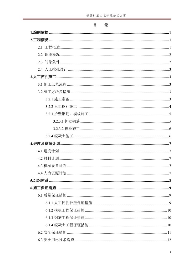 人工挖探坑专项施工方案