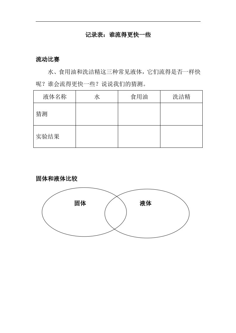 记录表：谁流得更快一些