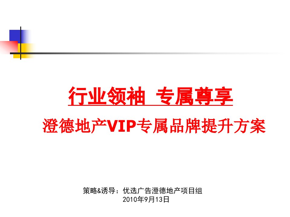 2010澄德地产VIP专属品牌提升方案