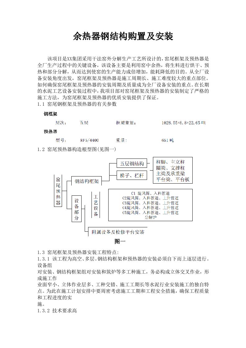 窑尾框架及预热器2