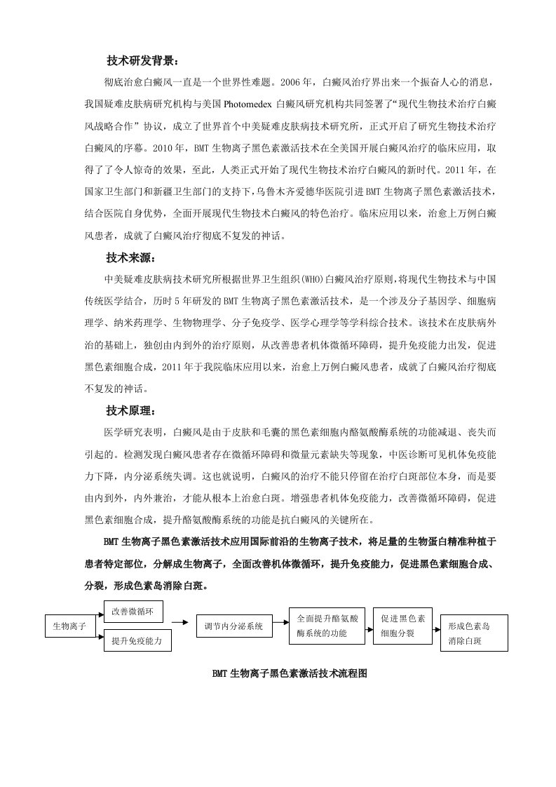 BMT生物离子黑色素激活技术