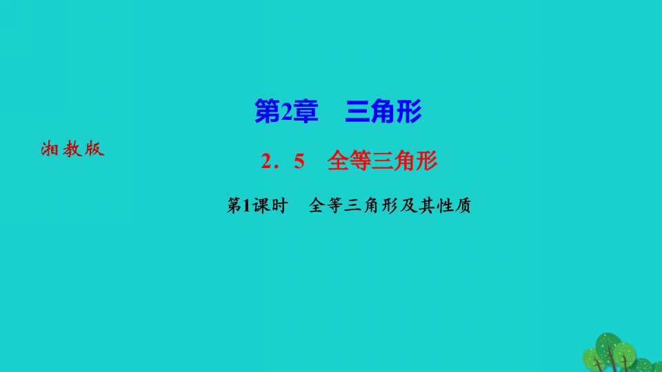 2022八年级数学上册第2章三角形2.5全等三角形第1课时全等三角形及其性质作业课件新版湘教版