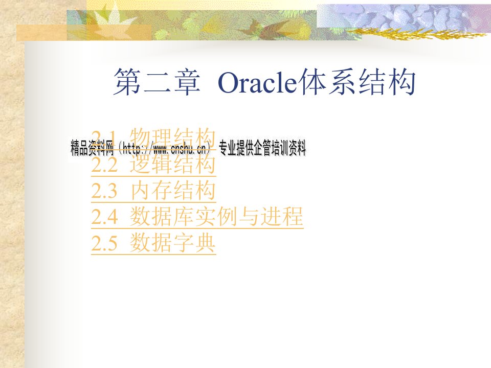 Oracle体系结构与数据库实例