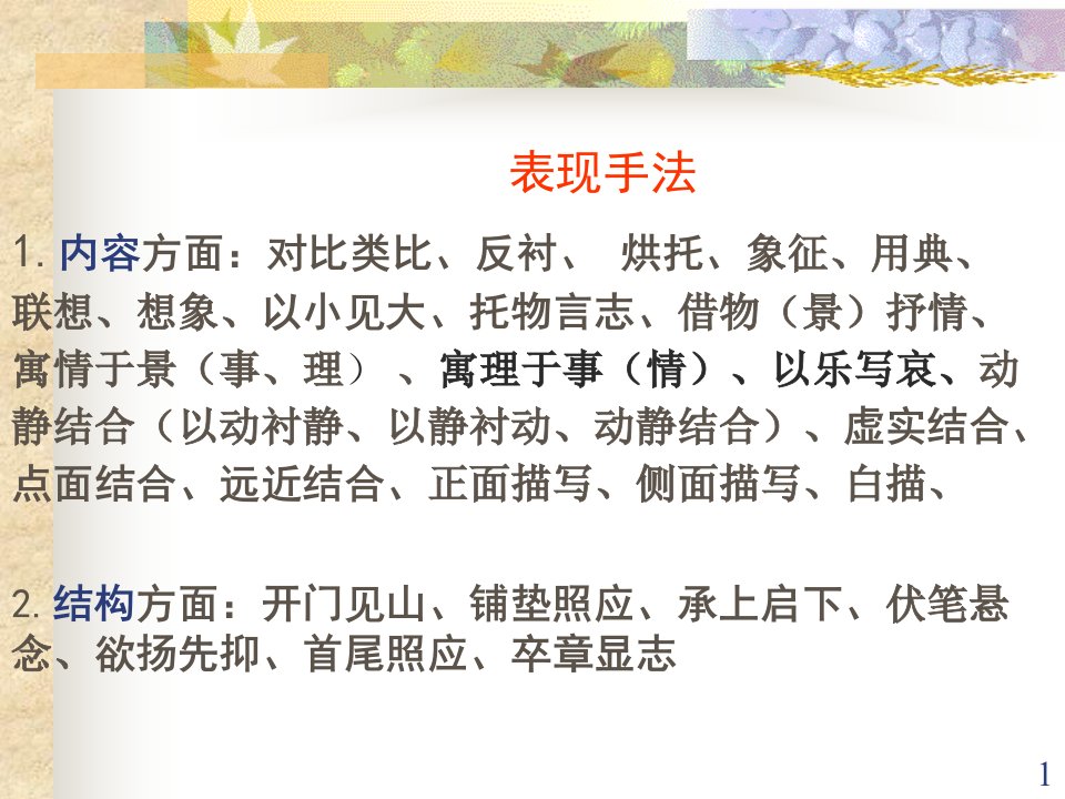 阅读表现手法ppt课件