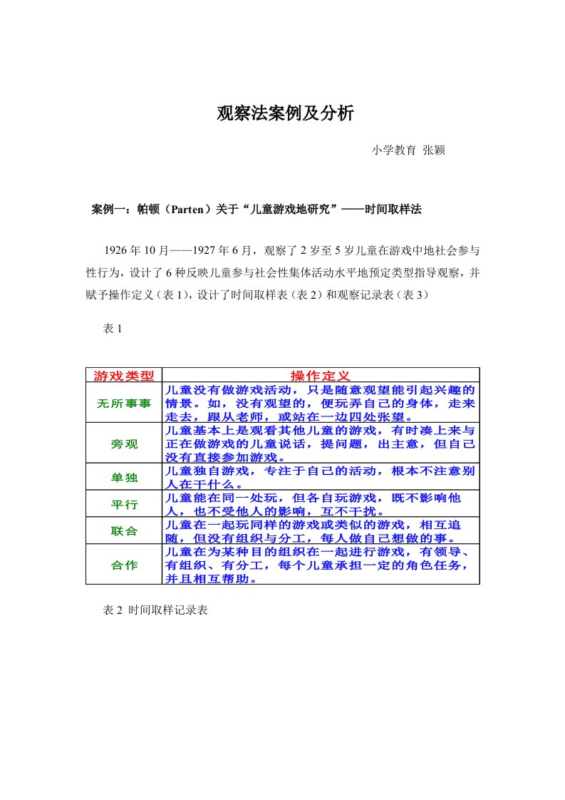 观察法案例及分析研究