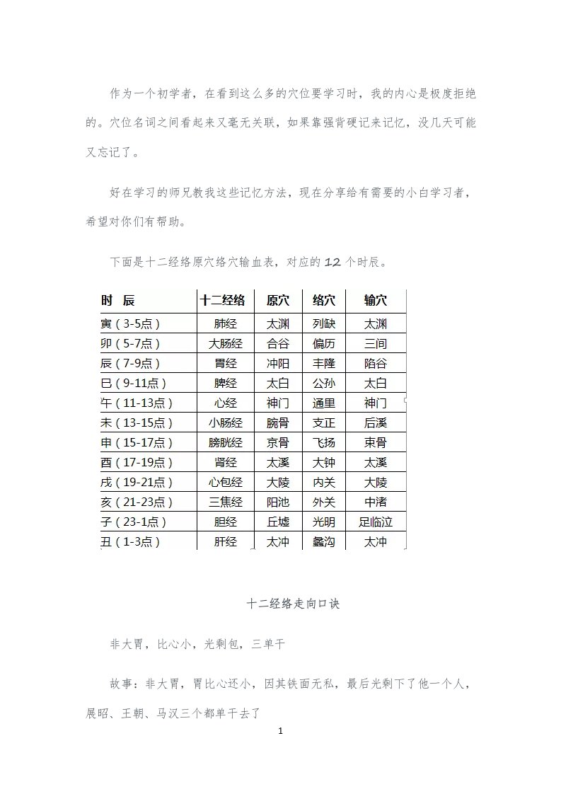 分享十二经络快速记忆法,拒绝强背硬记