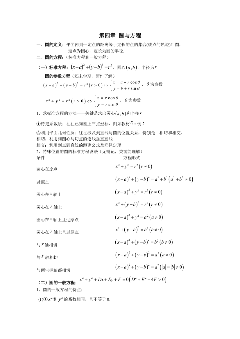 数学必修2知识点小结及典型习题