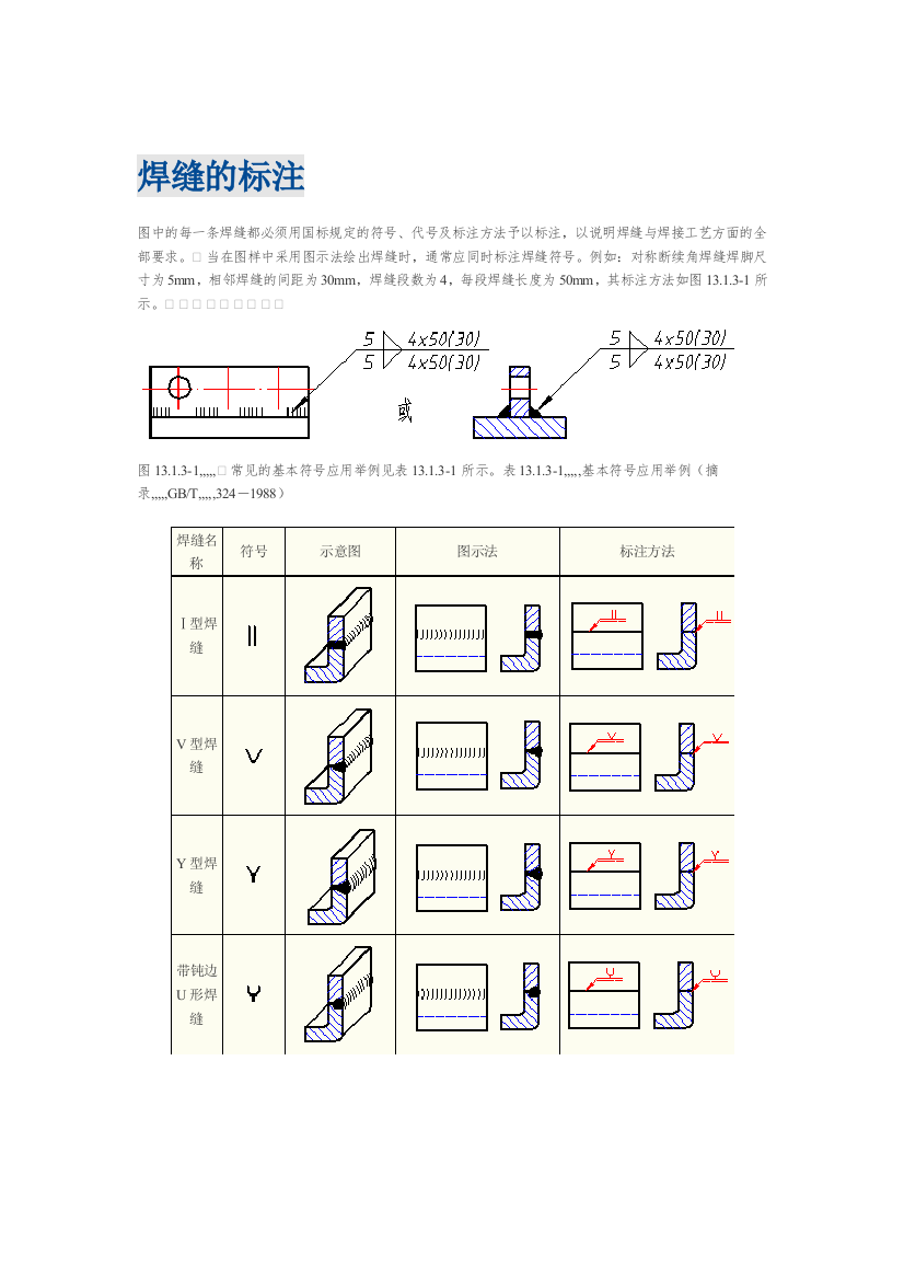 焊缝的标注