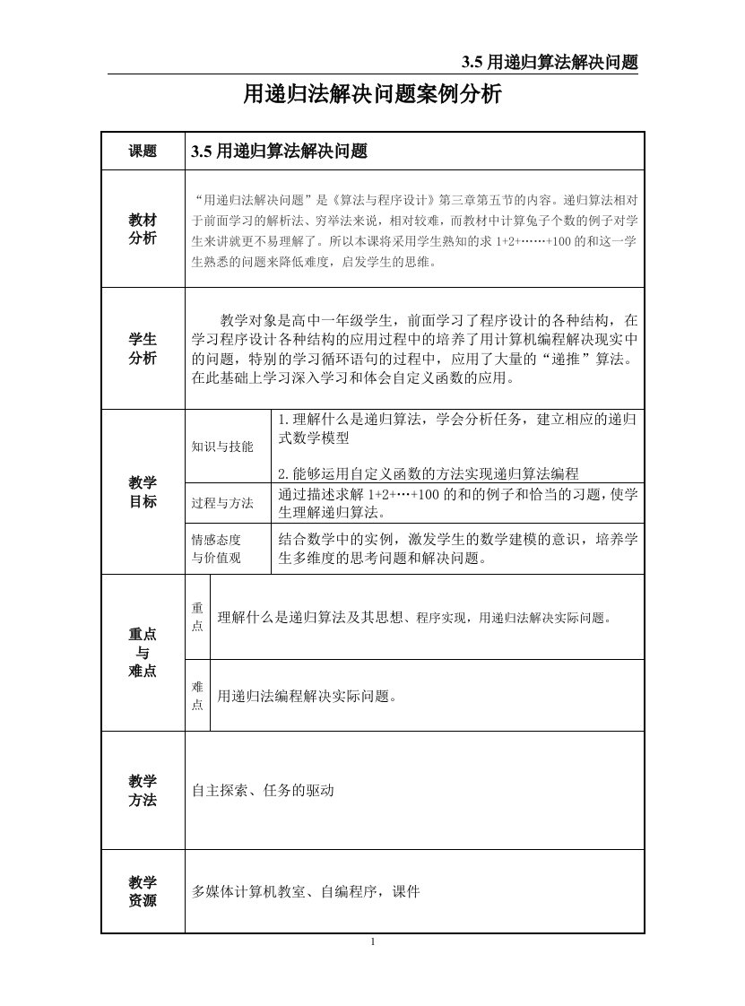 35用递归算法解决问题案例分析