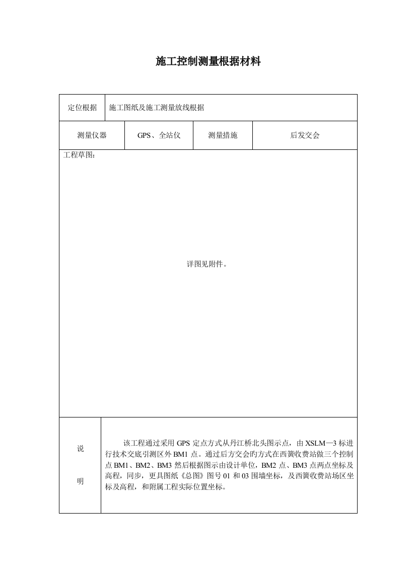 开工报告后附施工控制测量依据材料