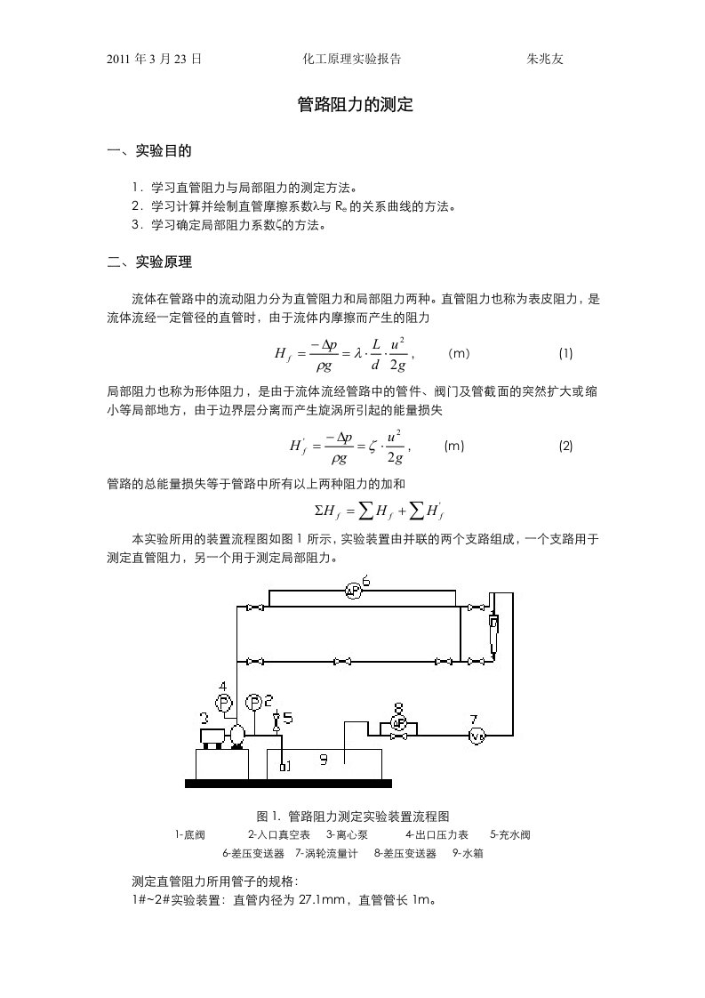 化工原理实验报告