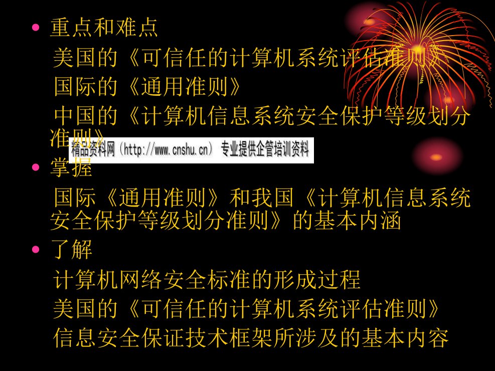 计算机网络安全标准介绍powerpoint44页