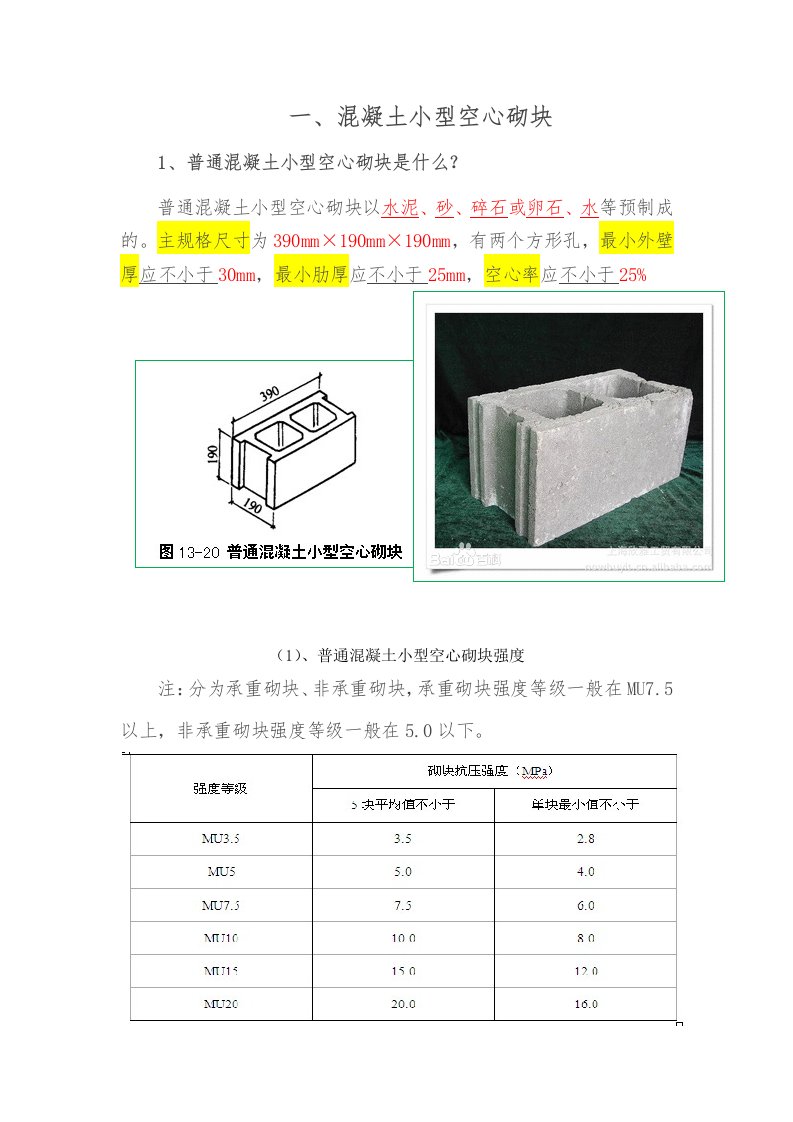 混凝土小型空心砌块