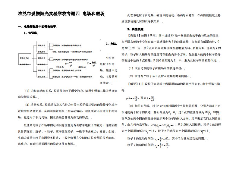 高三物理第二轮复习专题四电场和磁场