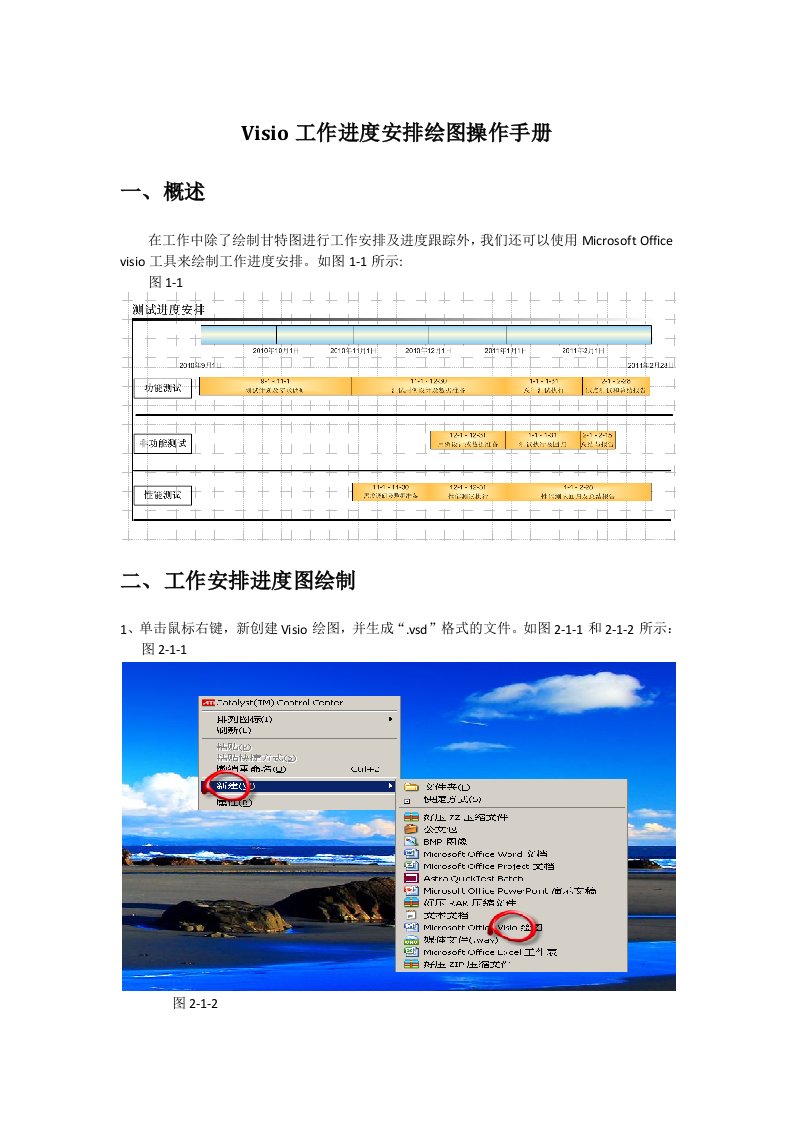 Visio工作进度安排绘图(操作手册)