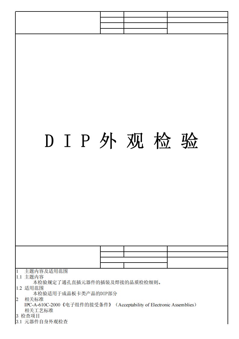 DIP检验标准