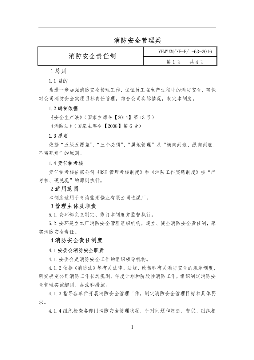 镁业有限公司选煤厂消防安全管理制度全套本科论文