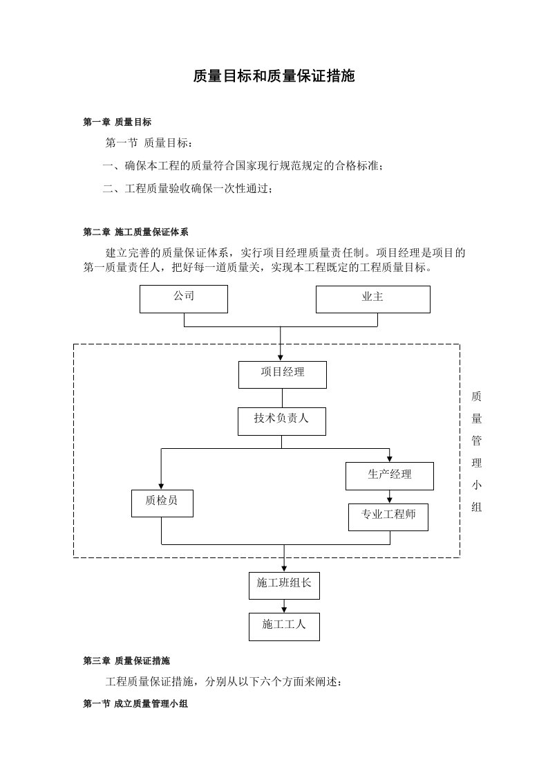 质量目标和质量保证措施