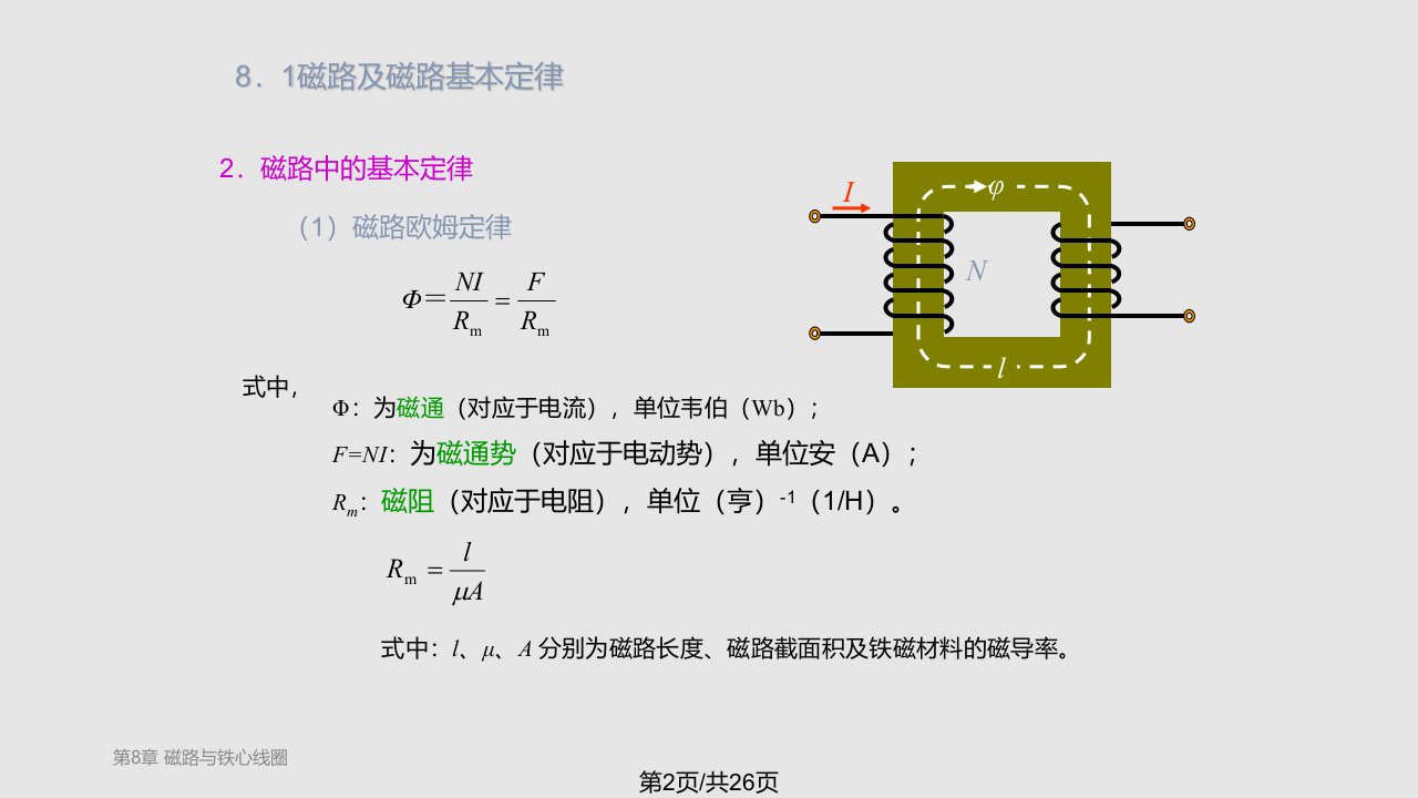 第8章磁路与铁心线圈