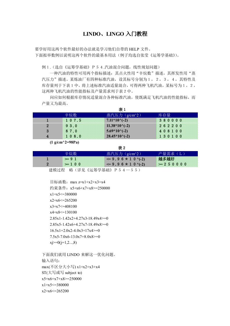 数学建模lingo优化建模必要软件