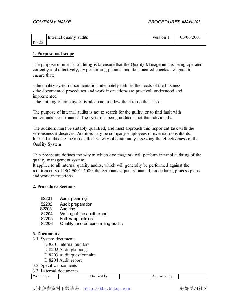 【管理精品】INTERNAL_AUDITS_PROCEDURE