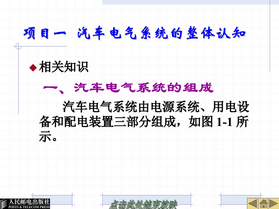 项目一汽车电气系统的整体认知