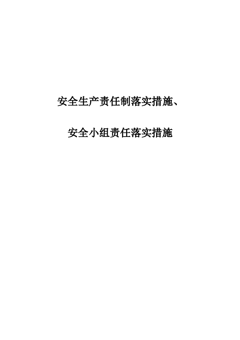 (完整版)2019年整理安全生产责任制落实措施、安全小组责任制落实措施(12)精品资料