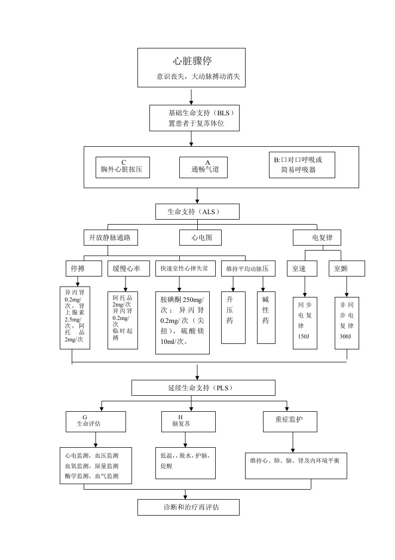 心脏骤停抢救流程图