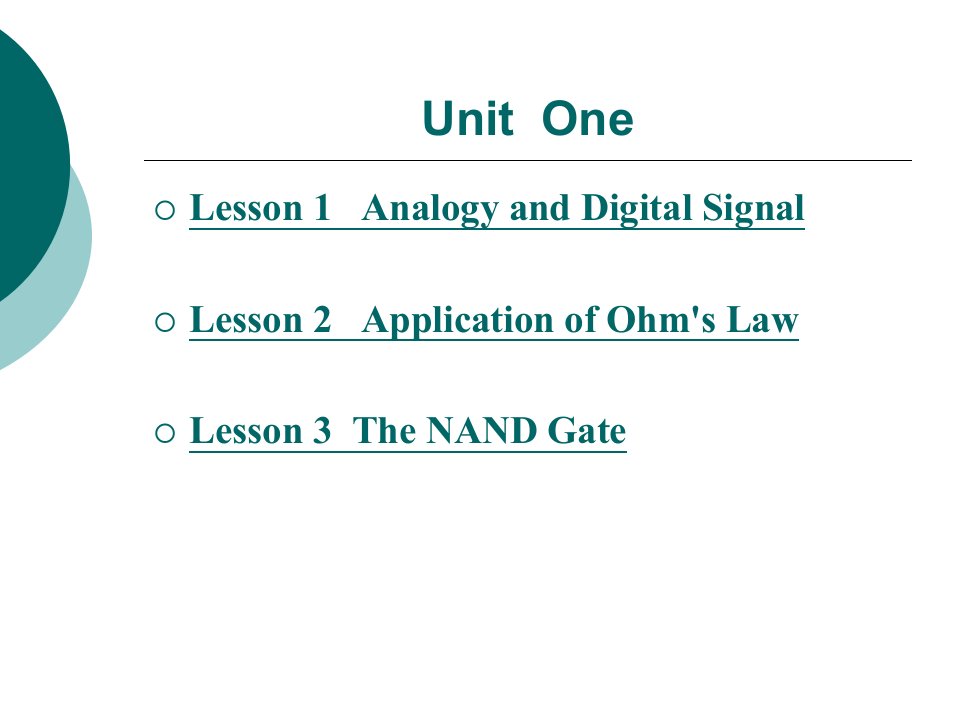 电子信息专业英语教学课件作者刘睿强unit1