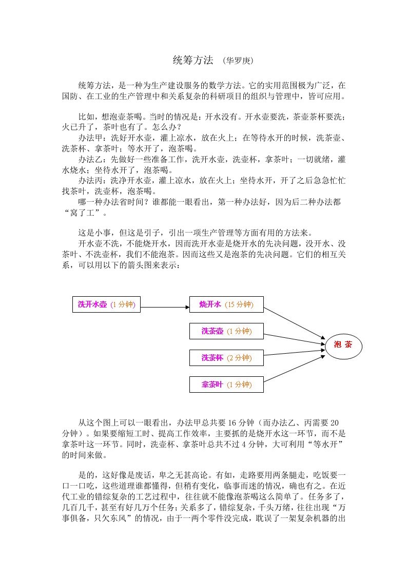 统筹方法