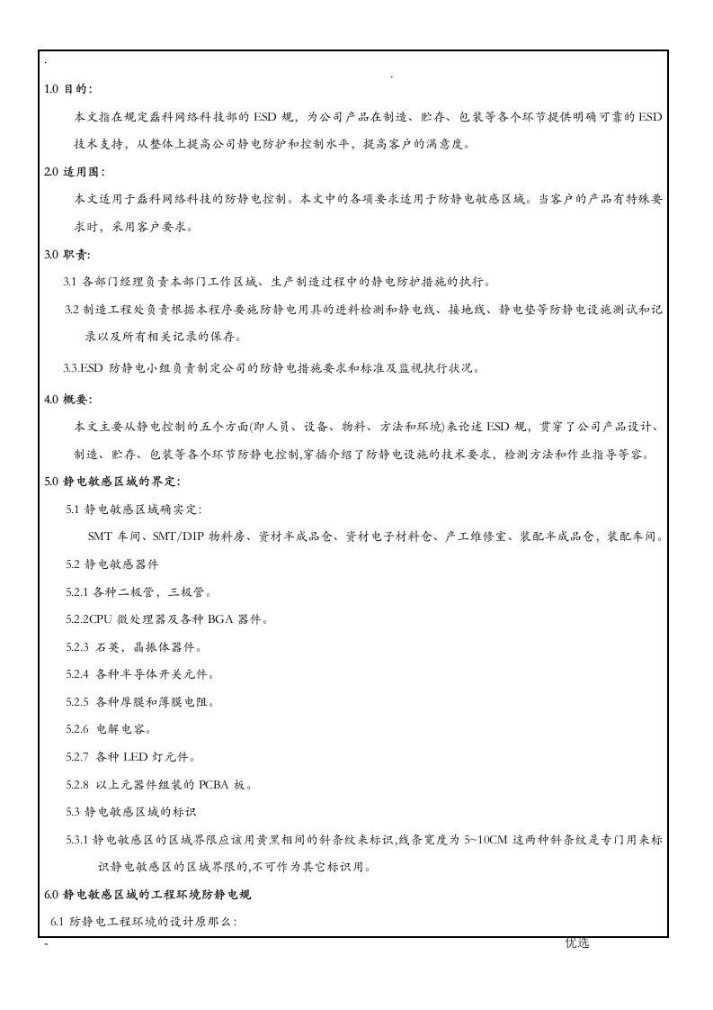 esd防静电控制程序文件