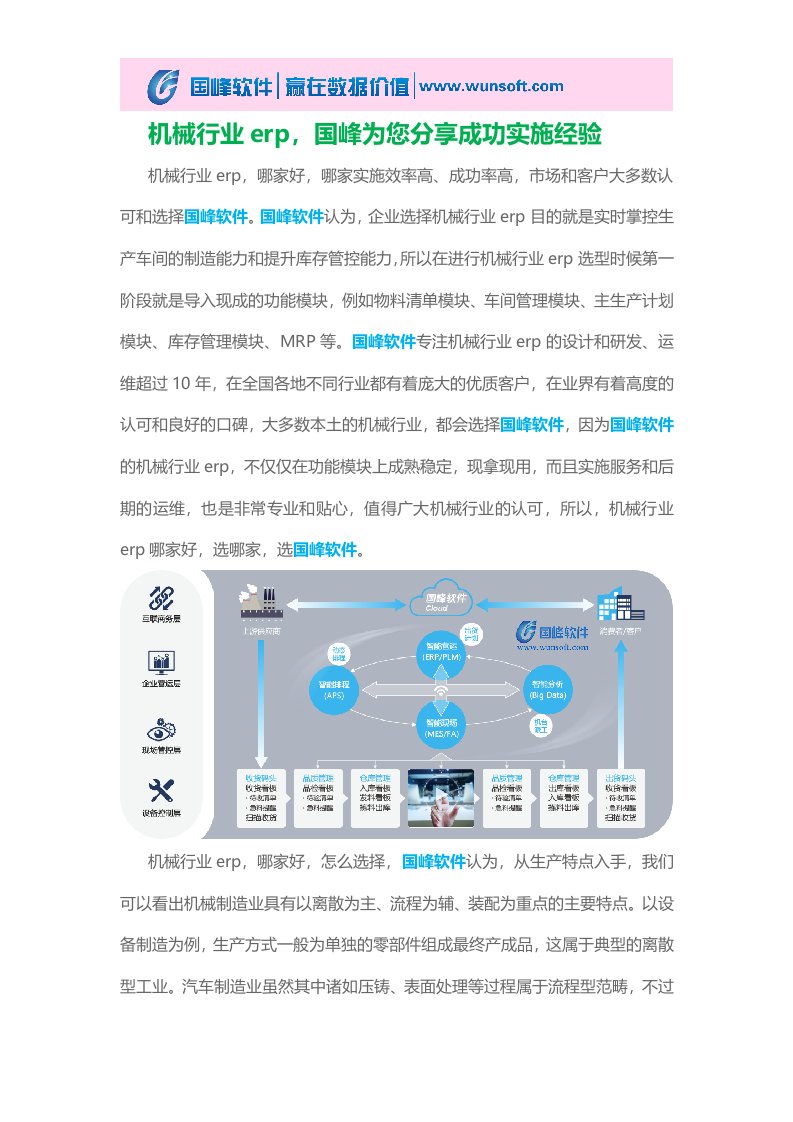 机械行业erp-国峰为您分享成功实施经验