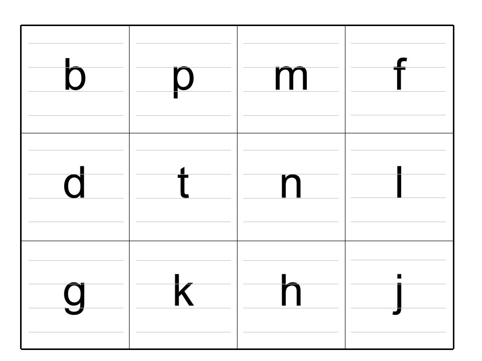 四线格拼音字母表-A4打印