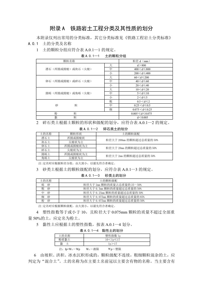 铁路岩土工程分类及其性质的划分