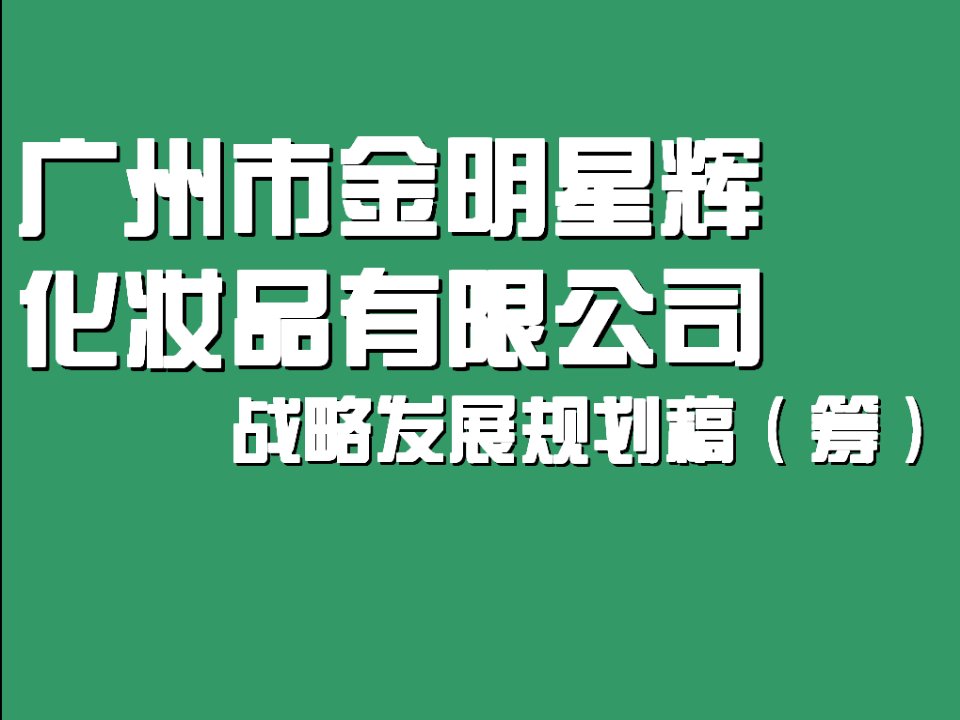 广州金明星辉化妆品有限公司战略发展规划稿